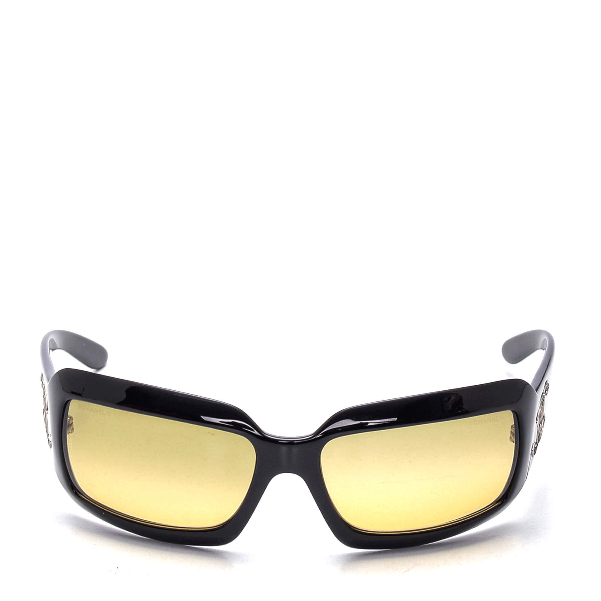 Chanel - Black / Yellow CC Vintage Sunglasses